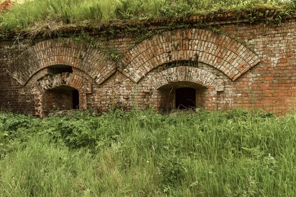 Fort wall with windows — Stock Photo, Image