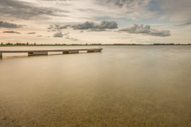 Göl uzun pozlama köprü