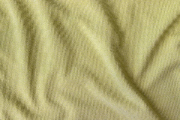 Jersey Katoen Stof Textuur Gekromde Gele Textielachtergrond — Stockfoto
