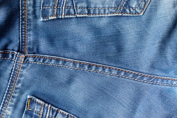 Tekstur Kain Jins Biru Distressed Denim Dengan Latar Belakang Saku — Stok Foto