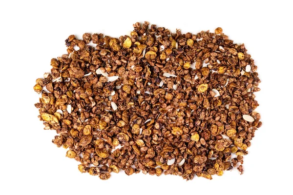 Ekologisk Hemlagad Rostade Granola Flingor Med Havre Lin Mandel Choklad — Stockfoto
