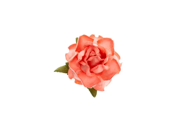 Papel Rosa Flor Para Scrapbooking Isolado Fundo Branco Elemento Scrapbook — Fotografia de Stock