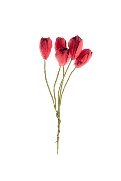튤립꽃은 배경에 스크랩북을 꽃다발을 만든다 스크랩북의 — 스톡 사진