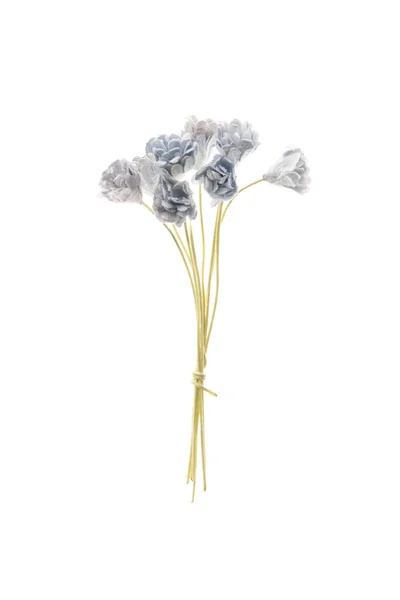 Buquê Flores Papel Azul Para Scrapbooking Isolado Fundo Branco Elemento — Fotografia de Stock