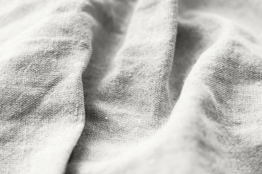 Doğal bulut beyaz dansçı kumaş dokusu. Buruşuk buruşuk çuval bezi. Renk gösterimi, eğilim 2026.