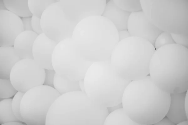 Sok Fehér Lufi Háttér Sok Fehér Lufi Felfújható Golyók Háttér — Stock Fotó