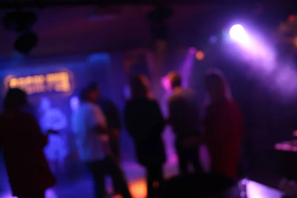 Verschwommenes Foto Von Party Konzert Nacht Party Konzert Menschen Tanzen — Stockfoto