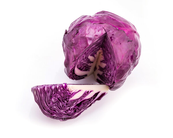 red cabbage on white 