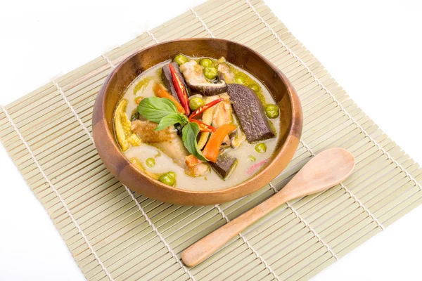 Tajlandii food Green curry kurczak — Zdjęcie stockowe