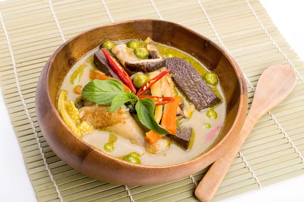 Tajlandii food Green curry kurczak — Zdjęcie stockowe