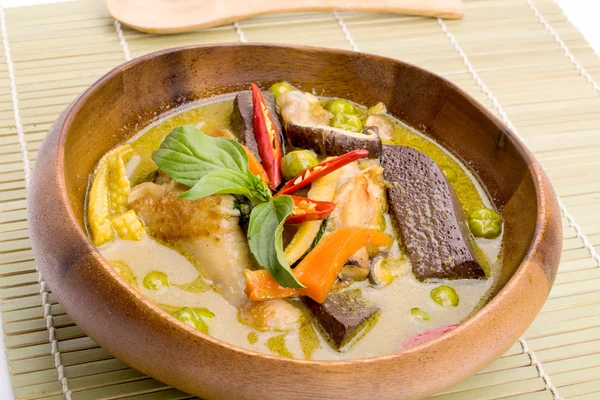 Tajlandii food Green curry kurczak — Zdjęcie stockowe