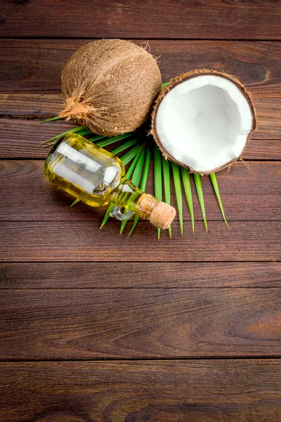 Óleo de coco e de coco — Fotografia de Stock