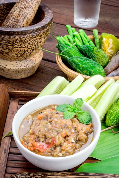 Thailandsk mat, nam prik – stockfoto