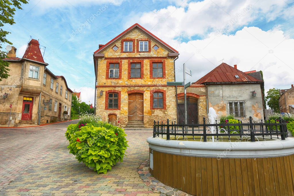 Old historical center in the Latvian town Cesis 