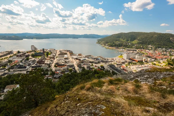 Aerial View Norwegian Town Namsos Summer — Stok fotoğraf