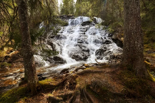 Vattenfall Vid Floden Sagelva Trondheims Kommun Norge — Stockfoto