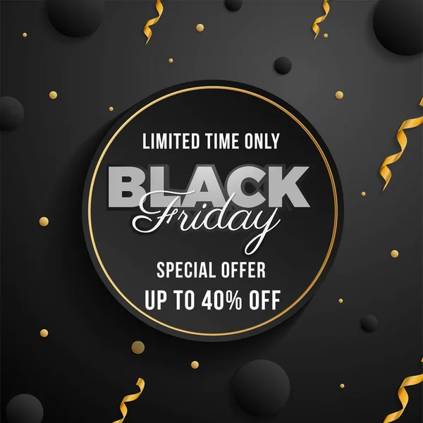 Kara Cuma indirimi kısıtlı zaman özel teklifi sosyal medya tanıtımı için% 40 indirimli büyük satış yılı süper satış yılı tanıtımı vs.