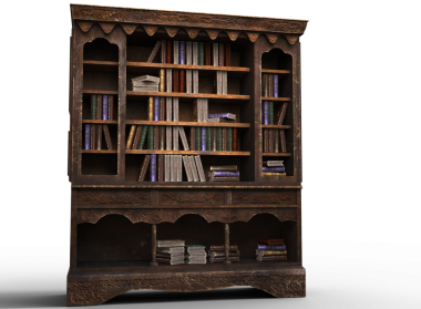 Akademi kitapları olan eski bir kitaplık.