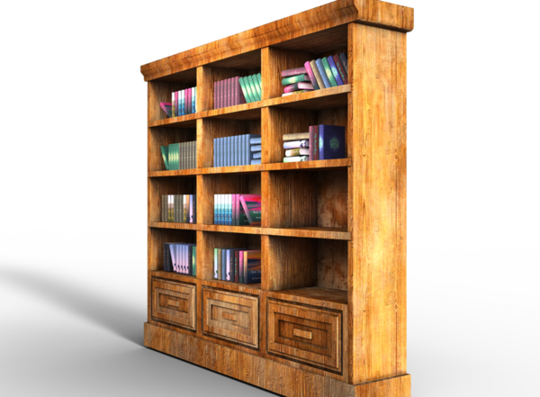 Akademi kitapları olan eski bir kitaplık.