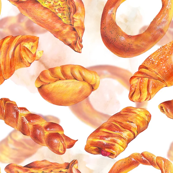 Hand drawn baking seamless background — Zdjęcie stockowe