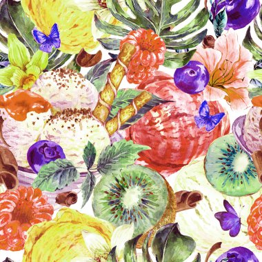 Sorunsuz tropikal suluboya arka plan