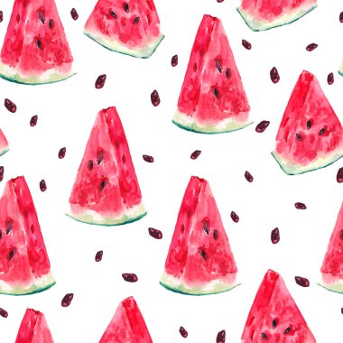 Karpuz dilimleri ile sulu boya Dikişsiz desen