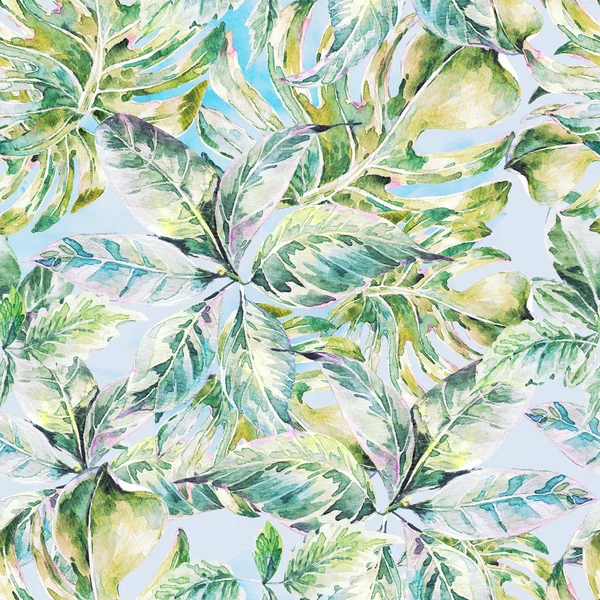 Summer exotic watercolor seamless pattern — kuvapankkivalokuva