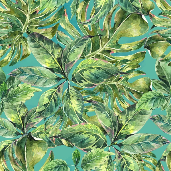 Summer exotic watercolor seamless pattern — kuvapankkivalokuva