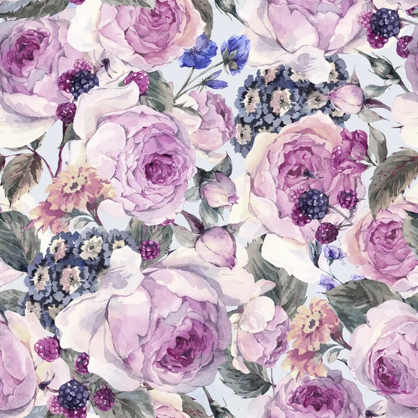 Классический винтажный цветочный бесшовный рисунок — стоковое фото