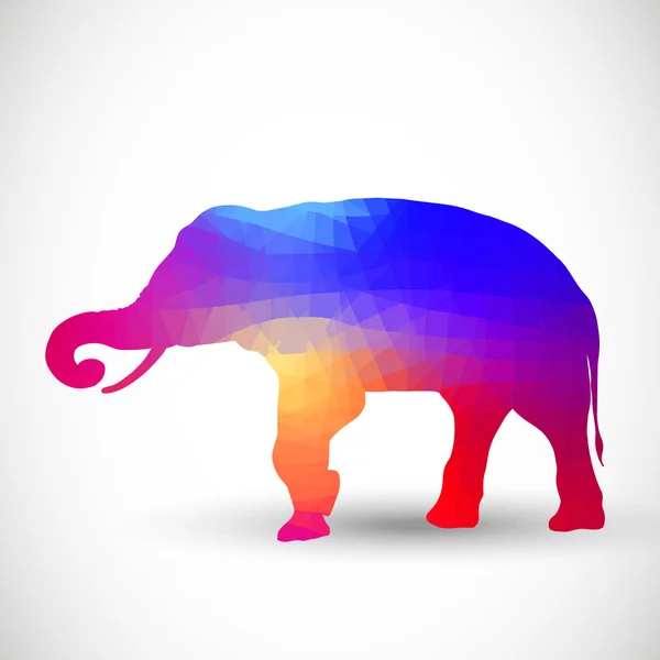 Silhouette geometriche animali Elefante — Vettoriale Stock