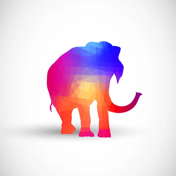 Siluetas geométricas animales Elefante — Vector de stock