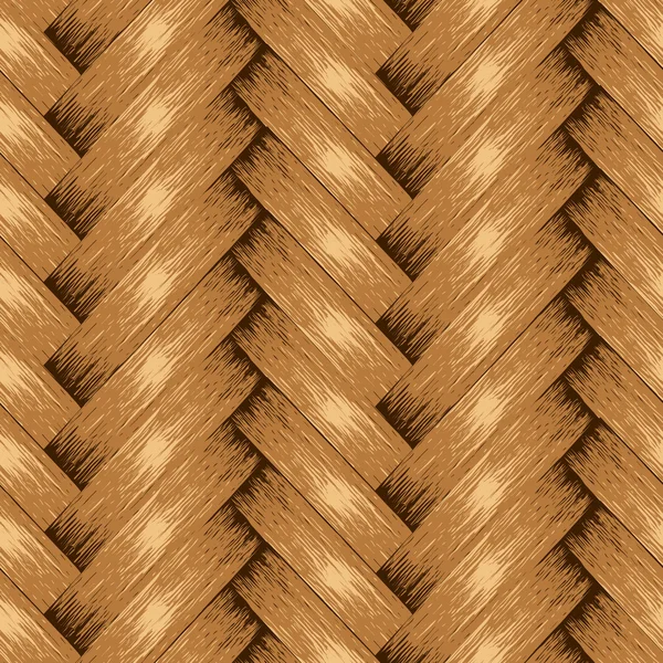 Fond sans couture en osier, Panier en bois texturé — Image vectorielle