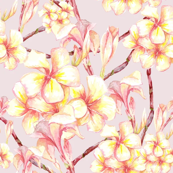 Tropical seamless pattern with exotic flowers — Stock Photo, Image