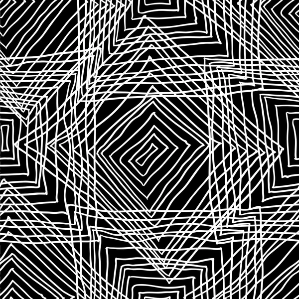 Abstrakt geometrisk sömlös monokrom bakgrund — Stock vektor