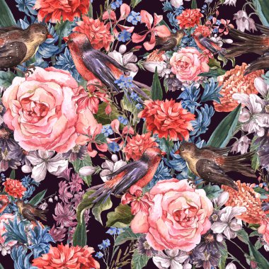 Çiçek sorunsuz suluboya arka plan