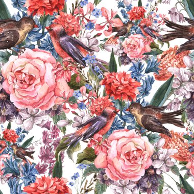 Çiçek sorunsuz suluboya arka plan