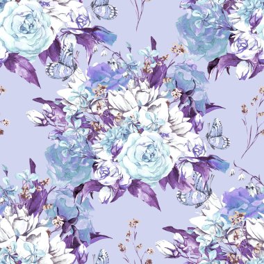 Gül ile sorunsuz suluboya arka plan