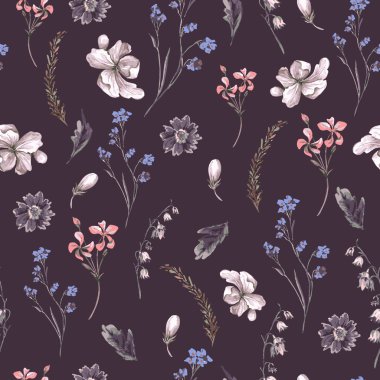 Vintage sorunsuz arka planını çiçekler