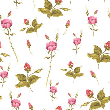 Vintage çiçek kartı gül ve kır çiçekleri