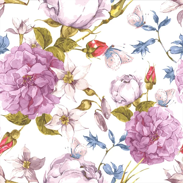 Güllü çiçek sorunsuz antika arka plan