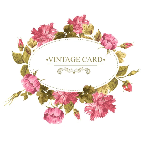 Carte de voeux Vintage, Illustration aquarelle . — Image vectorielle