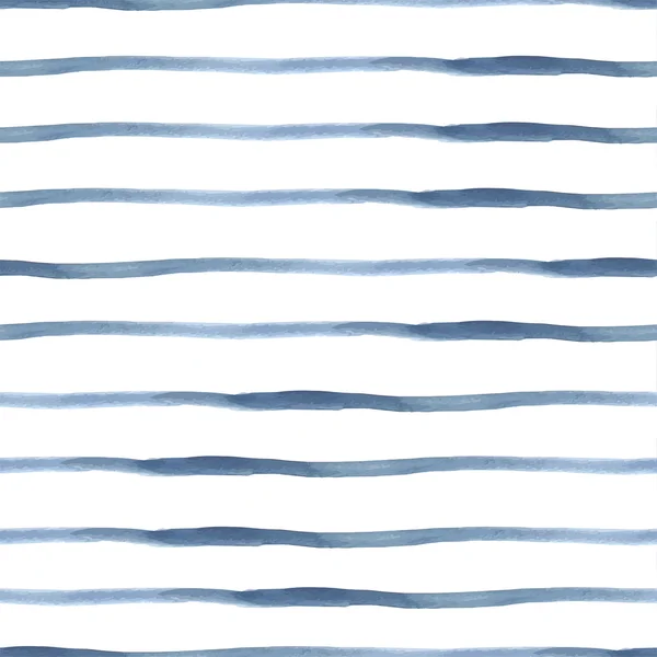 Modèle rayé sans couture aquarelle abstraite de vecteur bleu foncé — Image vectorielle