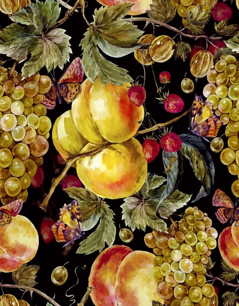 Herfst oogst aquarel naadloze patroon — Stockfoto