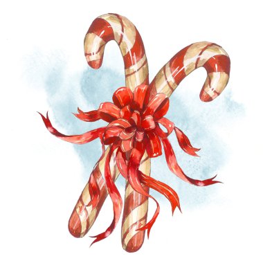 Tatlı şeker ile suluboya tebrik kartı.