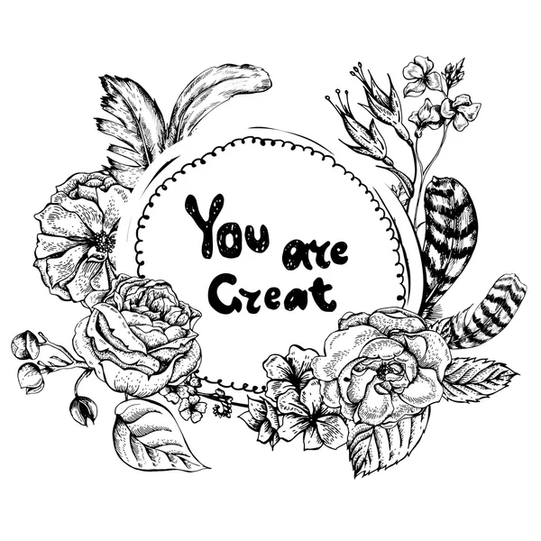 You are Great, Hand Drawn lettering vector illustration — Stockvector