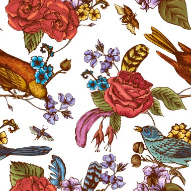 Elle çizilmiş bahar seamless modeli