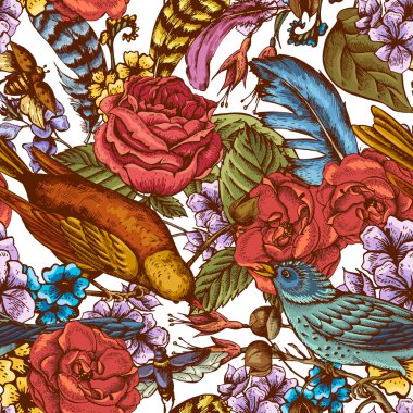 Elle çizilmiş bahar seamless modeli