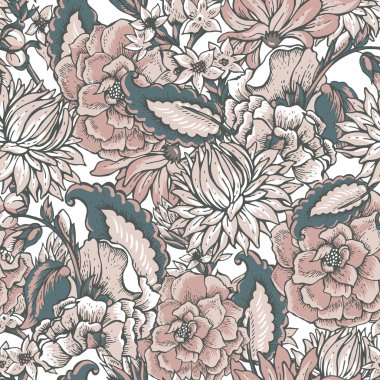 Vintage çiçek Barok seamless modeli