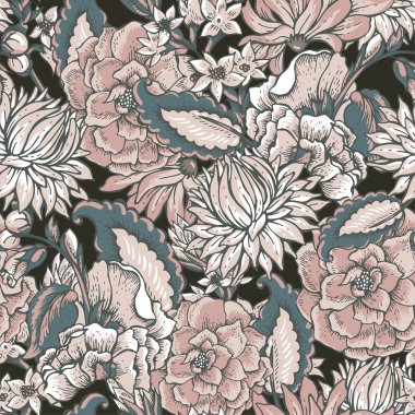 Vintage çiçek Barok seamless modeli