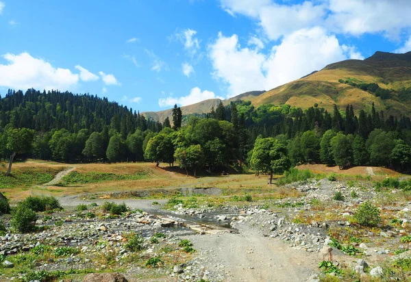 เขาในสาธารณร บคาเซ ธรรมชาต สวยงามและยอดเขาใน Abkhazia — ภาพถ่ายสต็อก